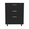 Homeroots 35" Black Wood Three Drawers Filing Cabinet 479949 - alternate 1