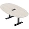 Skutchi Designs 7ft Conference Table With Power Unit | 6 Person Modular Boval Meeting Table | Harmony Series HAR-BOVL-48X84-T.BK-K458-EBLK - alternate 1