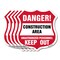 Signmission Construction Area Shield Sign Danger! Un, 12 inch X 12 inch, Aluminum Metal Sign, 5PK SHI-A-5Pack-12-373 - alternate 1