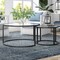 Homeroots Set of Two Black Glass And Steel Round Frame Nested Coffee Tables 520943 - alternate 6