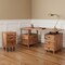 Homeroots 69" Brown Solid Wood Writing Desk and Bookshelf Set With Four Drawers 634360 - alternate 6