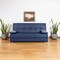 Homeroots 75" Blue Faux Leather Sleeper Sofa And Toss Pillows With Brown Legs 607185 - alternate 5