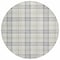 Homeroots 8' Silver And Gray Round Plaid Washable Indoor Outdoor Area Rug 601370 - alternate 3