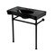 Kingston Brass 36" Ceramic Console Sink with Stainless Steel Legs, 8-Inch, 3-Hole, Black/Matte Black KVPB36198K380 - alternate 1