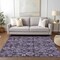 Homeroots 3' X 5' Eggplant Purple And Lavender Damask Washable Indoor Outdoor Area Rug 588160 - alternate 6