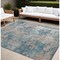 Homeroots 9' X 12' Teal and Taupe Abstract Washable Non Skid Indoor Outdoor Area Rug 564294 - alternate 1
