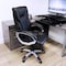 Elama High Back Adjustable Faux Leather Office Chair in Black with Silver Base ELM-F-014 - alternate 5