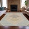 Homeroots 3' X 5' Pewter Copper And Silver Geometric Washable Indoor Outdoor Area Rug 631921 - alternate 5