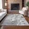 Homeroots 9' X 12' Gray Charcoal And Silver Floral Washable Indoor Outdoor Area Rug 582756 - alternate 6