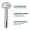 Teks #8 x 3/4 in Metal-to-Metal Screws, Low Profile, Drill Point, Star Drive, w/ T-20 Bit, Zinc, 180PK 21304 - alternate 5