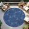 Homeroots 8' Navy Blue And Ivory Round Geometric Washable Indoor Outdoor Area Rug 614091 - alternate 4