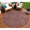 Homeroots 8' Orange And Copper Round Southwestern Washable Indoor Outdoor Area Rug 587076 - alternate 1