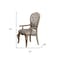 Homeroots Set of Two Tufted Beige and Taupe Upholstered Fabric And Solid Wood Dining Arm Chairs, 2PK 573399 - alternate 4