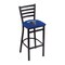 Holland Bar Stool Co 30" Blk Wrinkle Maine Stationary Bar Stool, Ladder Back L00430MaineU - alternate 1