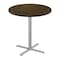 Correll Round Cafe Table, 30 in W, 30 in L, 42 in H, Particleboard Top, Walnut SXB30R-01-98-01 - alternate 1