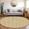 Homeroots 8' Gold And Ivory Round Geometric Washable Indoor Outdoor Area Rug 596029 - alternate 5
