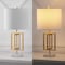 Jonathan Y Anya 20.25" Organic Modern Geometric Interlocking Rectangular Metal LED Table Lamp w/Marble Base, Gol JYL1039A - alternate 5
