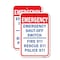 Signmission Emergency Shut-off Switch Fire 911 Rescue 911 Poli Aluminum, 18" x 24", A-1824-25216 A-1824-25216 - alternate 1