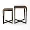 Homeroots Set of Two Brown Solid Wood and Metal Square Cross Legs Nested Tables, 2PK 393190 - alternate 8