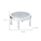 Homeroots 31" Silver Mirrored Glass and Faux Crystal Round Coffee Table 568901 - alternate 6