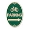 Signmission Bicycle Symbol Parking Right Arrow, 12 Inch X 18 Inch Architectural Oval, Heavy Gauge Aluminum A-OV-G-1218-24315 - alternate 1