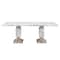 Homeroots 82" White and Natural Wood Pedestal Base Dining Table 642278 - alternate 1