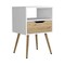 Homeroots 25" White Wood One Drawer Nightstand 543657 - alternate 1