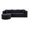 Homeroots 105" Black Corduroy Modular Sofa Chaise With Toss Pillows 723851 - alternate 5