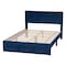 Baxton Studio Elora Modern Navy Blue Pleated Velvet Queen Size Storage Bed 255-13783-ZORO - alternate 3