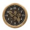 Homeroots 21" Circle Black and Gold Wood and Glass Analog Exposed Gear Wall Clock 485982 - alternate 1