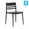 Flash Furniture Bridgeport Stacking Patio Chairs w/Slatted Backrest, All-Weather Resin Chairs, Black, 4PK 4-DHF-317-APP-BLK-GG - alternate 7