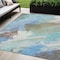 Homeroots 5' X 8' Sky Blue And Teal Blue Abstract Washable Indoor Outdoor Area Rug 611253 - alternate 1