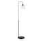 Homeroots 62" Black Arched Floor Lamp With Clear Transparent Glass Globe Shade 523586 - alternate 1