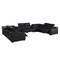 Homeroots Black Italian Leather Power Reclining U Shaped Ten Piece Corner Sectional With Console 632583 - alternate 7