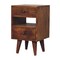 Homeroots 20" Brown Solid Wood Two Drawer Nightstand 701705 - alternate 6