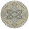 Homeroots 8' Beige Green And Brown Round Oriental Washable Indoor Outdoor Area Rug 600134 - alternate 5