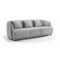 Homeroots 85" Gray Geometric Sofa And Toss Pillows With Brown Legs 480914 - alternate 3