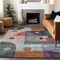Homeroots 9' X 12' Orange Purple And Green Geometric Washable Indoor Outdoor Area Rug 604424 - alternate 6