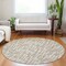 Homeroots 8' Tan And Beige Round Abstract Washable Indoor Outdoor Area Rug 602523 - alternate 7