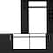 Homeroots 78" Black Wood Enclosed and Open Storage Entertainment Center with Bookcase 535163 - alternate 5