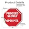 Signmission Proceed Slowly Open Pits, 18 inch X 18 inch, Vinyl Decal, 2PK OC-D-2PACK-18-111 - alternate 3