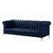 Homeroots 85" Navy Blue Faux Leather Manufactured Wood Sofa 543963 - alternate 8