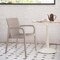 Homeroots Set of Four 24" Taupe Faux Rattan Heavy Duty Plastic Outdoor Stacking Arm Chairs 565190 - alternate 5