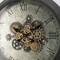 Homeroots 28" Circle Black and Gray Wood and Glass Analog Exposed Gear Wall Clock 485981 - alternate 3