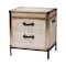 Baxton Studio Laura Vintage White Canvas 2-Drawer End Table Trunk 247-13840-ZORO - alternate 1