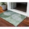 Homeroots 3' X 5' Mint Green And Fern Green Geometric Washable Indoor Outdoor Area Rug 604941 - alternate 1