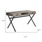 Homeroots 47" Taupe and Black Computer Desk With Two Drawers 333546 - alternate 5