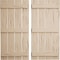 Ekena Millwork Rustic Four Board Spaced Board-n-Batten Pecky Cypress Faux Wood Shutters, 23 1/2"W x 60"H SHUBSS23X60PCPR - alternate 1