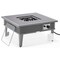 Leisuremod Walbrooke Outdoor Patio Aluminum Square Slats Design Fire Pit Side Table, Lid & Fire Glass, Grey WGRS-27-GL - alternate 7