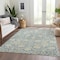 Homeroots 5' X 8' Sky Blue And Beige Floral Washable Indoor Outdoor Area Rug 603450 - alternate 8